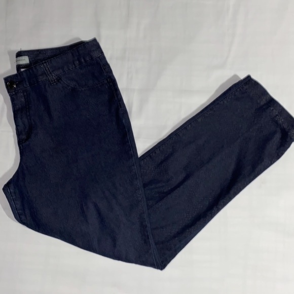 Chico’s Platinum Denim Patterned Jeans - Picture 1 of 9